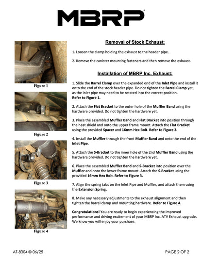 MBRP Slip-on system w/Performance Muffler Suzuki King Quad 750 2005-2023