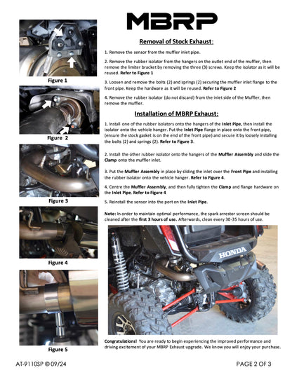 MBRP Oval Slip-on Sport Series Honda Talon 1000 2019-2025