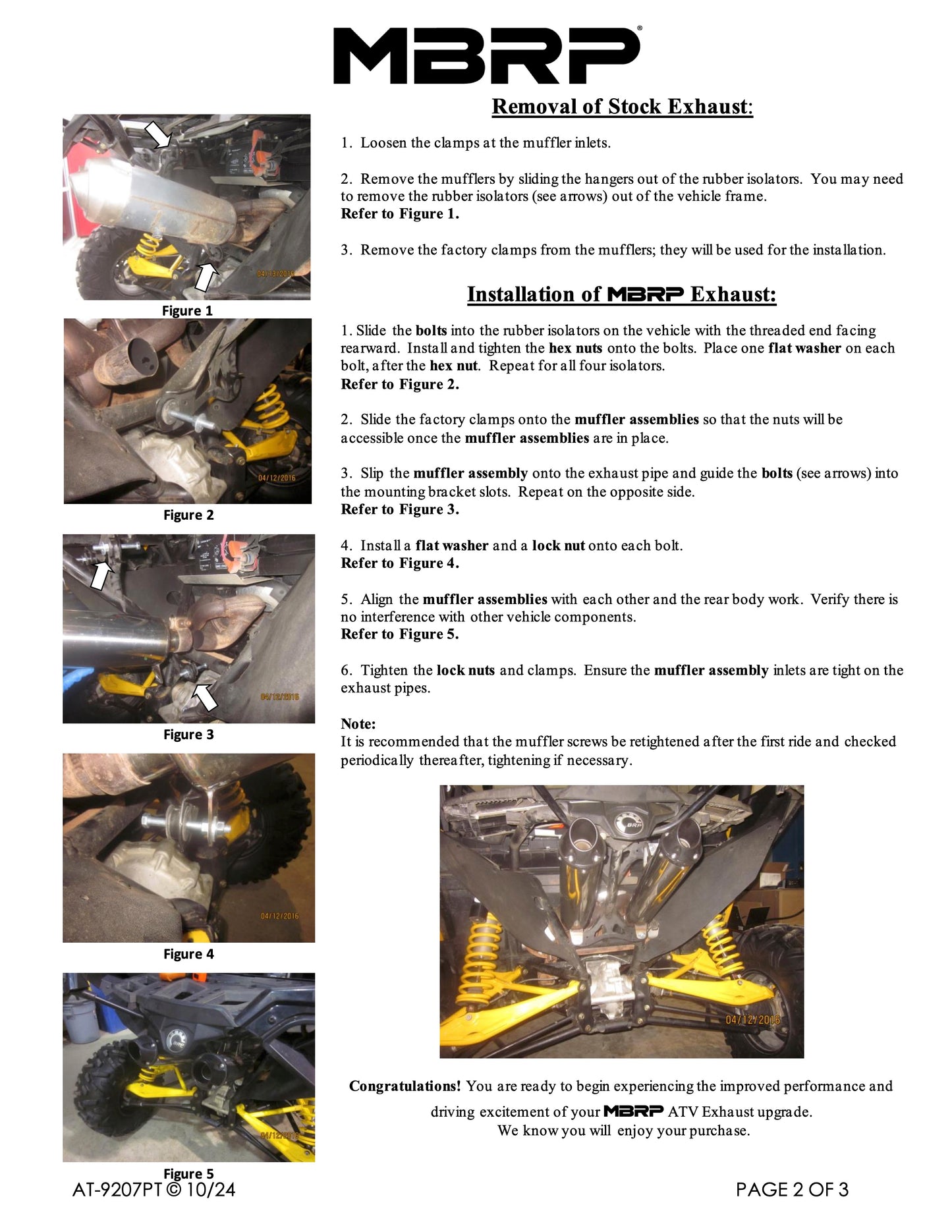 MBRP Dual Slip-on Mufflers Can-Am Maverick 1000 Turbo Dual 2013-2018