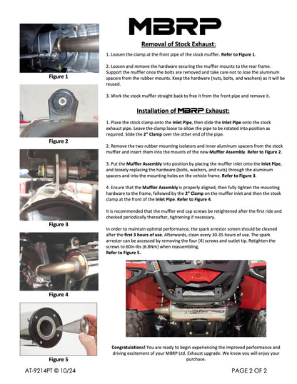 MBRP 5" Single Slip-on Performance Series Can-Am Outlander/Max 450/570 Efi All Models(DPS/6X6/PRO) 2015-2025