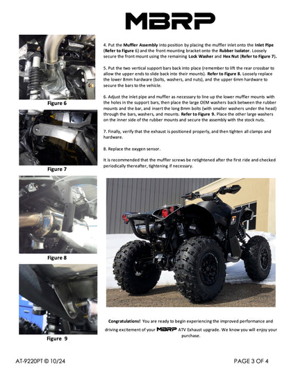 MBRP 5" Single Slip-on Performance Series Can-Am Renegade 650/1000R EFI 2018-2025