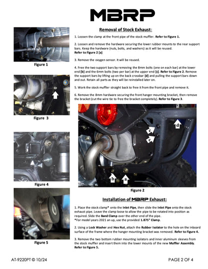 MBRP 5" Single Slip-on Performance Series Can-Am Renegade 650/1000R EFI 2018-2025