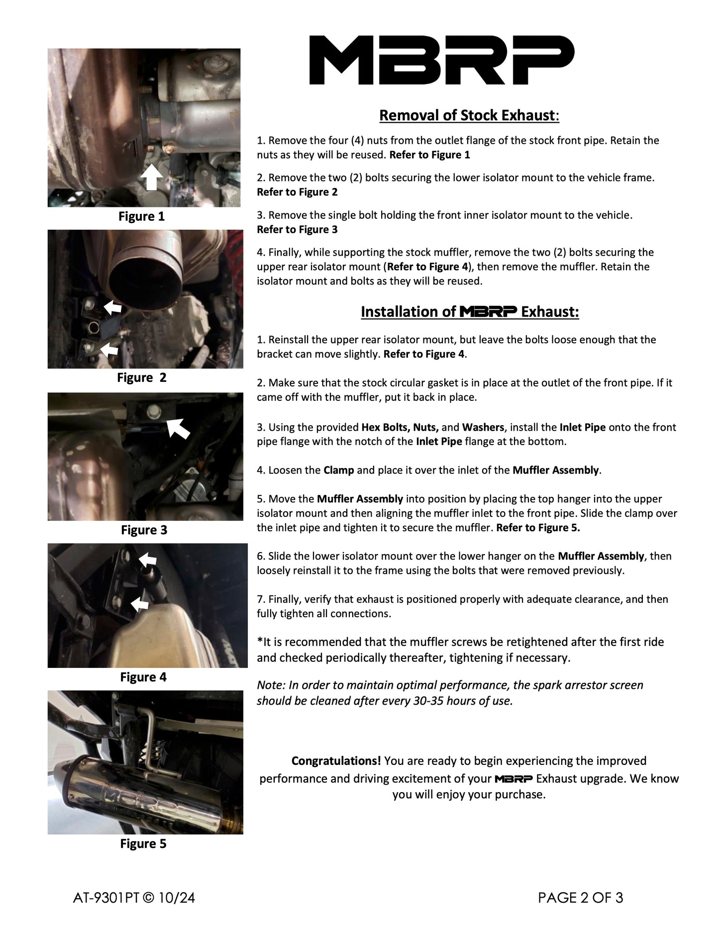 MBRP Single Slip-on System w/Performance Muffler Kawasaki Teryx KRX 1000 2020-2025