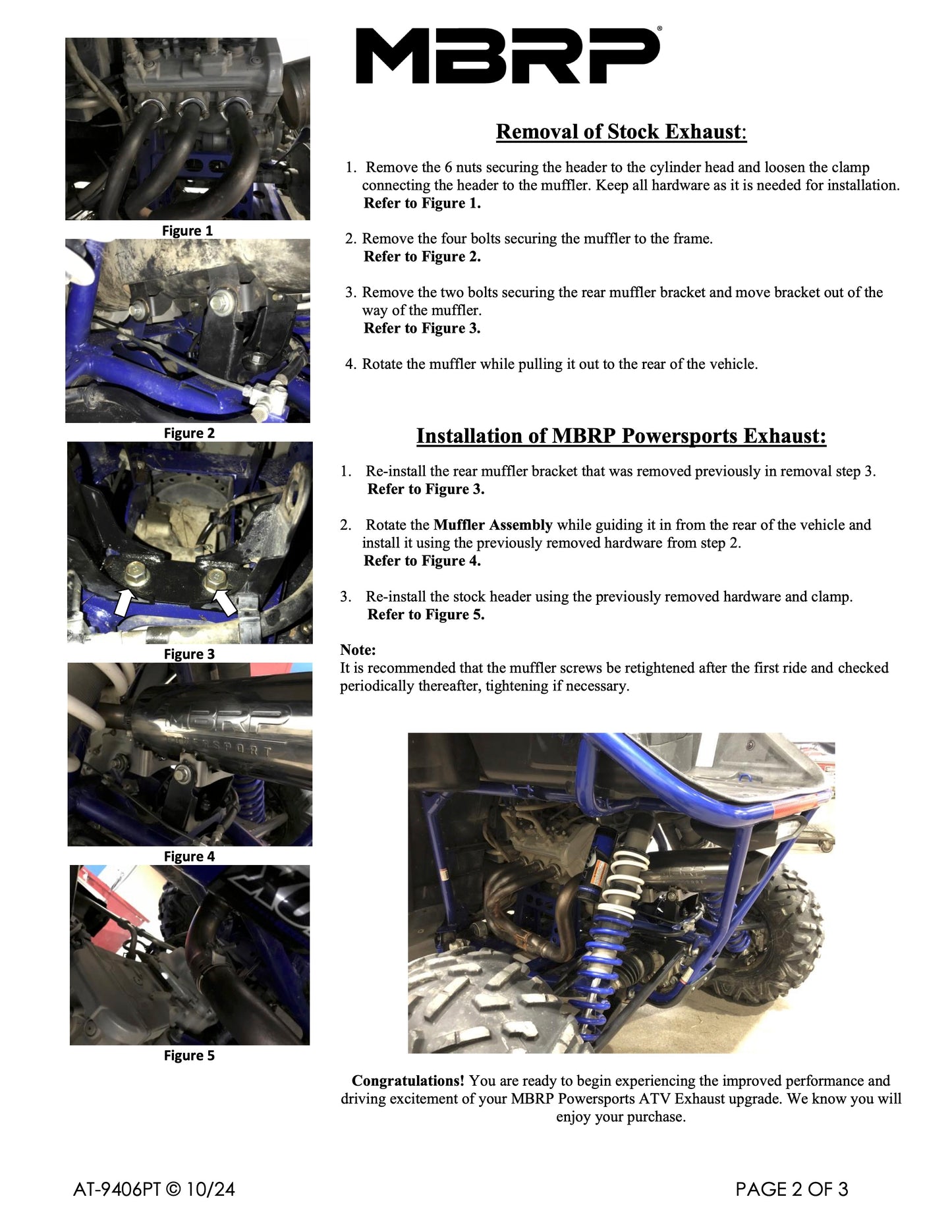 MBRP 5" Single Slip-on Performance Series Yamaha YXZ 1000R 2016-2025