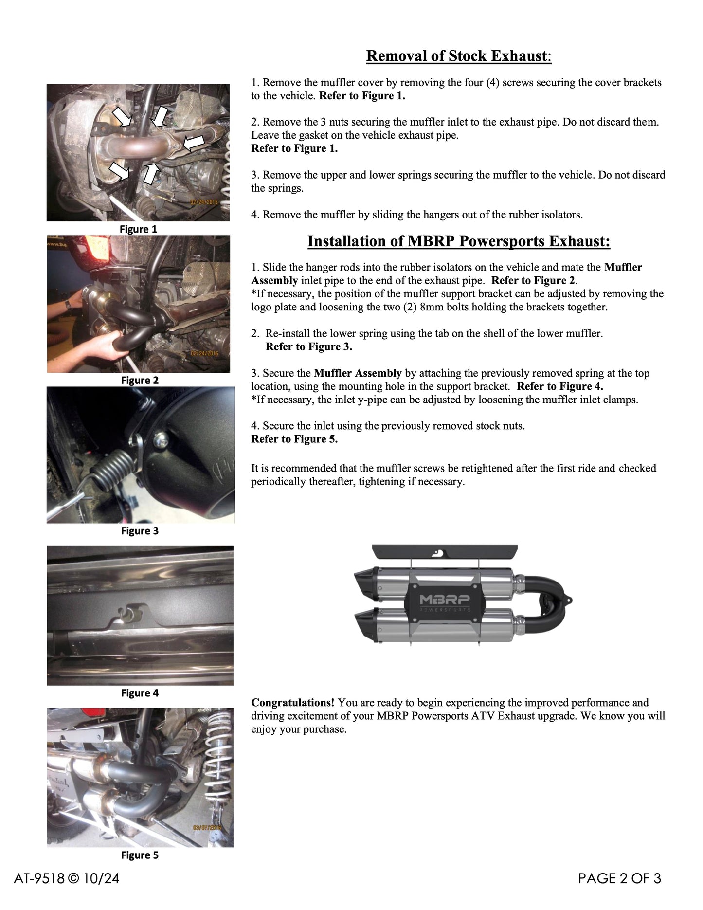 MBRP Stacked Dual Slip-on Performance Series Polaris RZR XP Turbo/S 2016-2021 - Adventure Parts