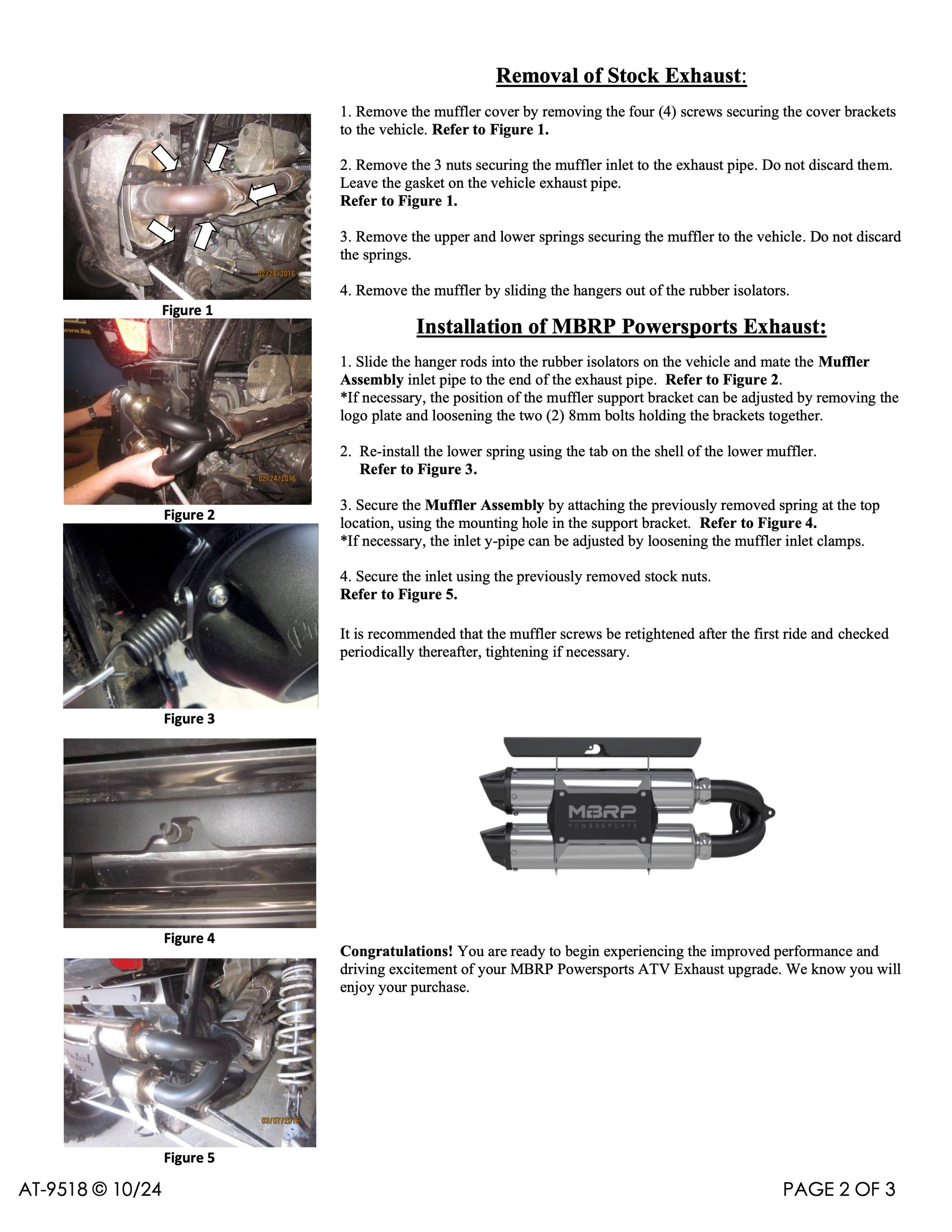 MBRP Stacked Dual Slip-on Performance Series Polaris RZR XP Turbo/S 2016-2021 - Adventure Parts