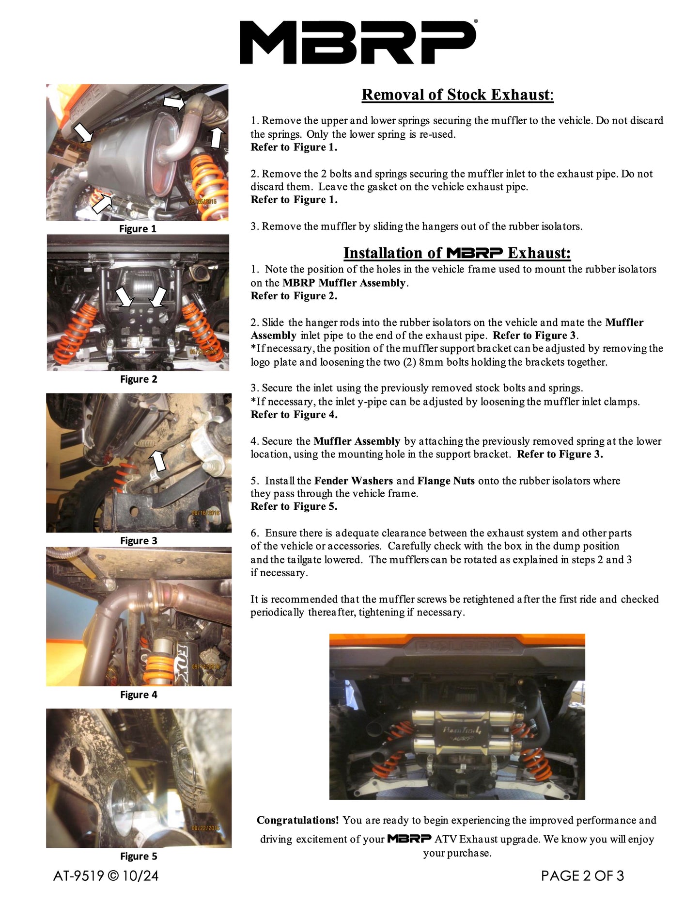 MBRP Stacked Dual Slip-on Performance Series Polaris General 1000 EPS 2016-2025