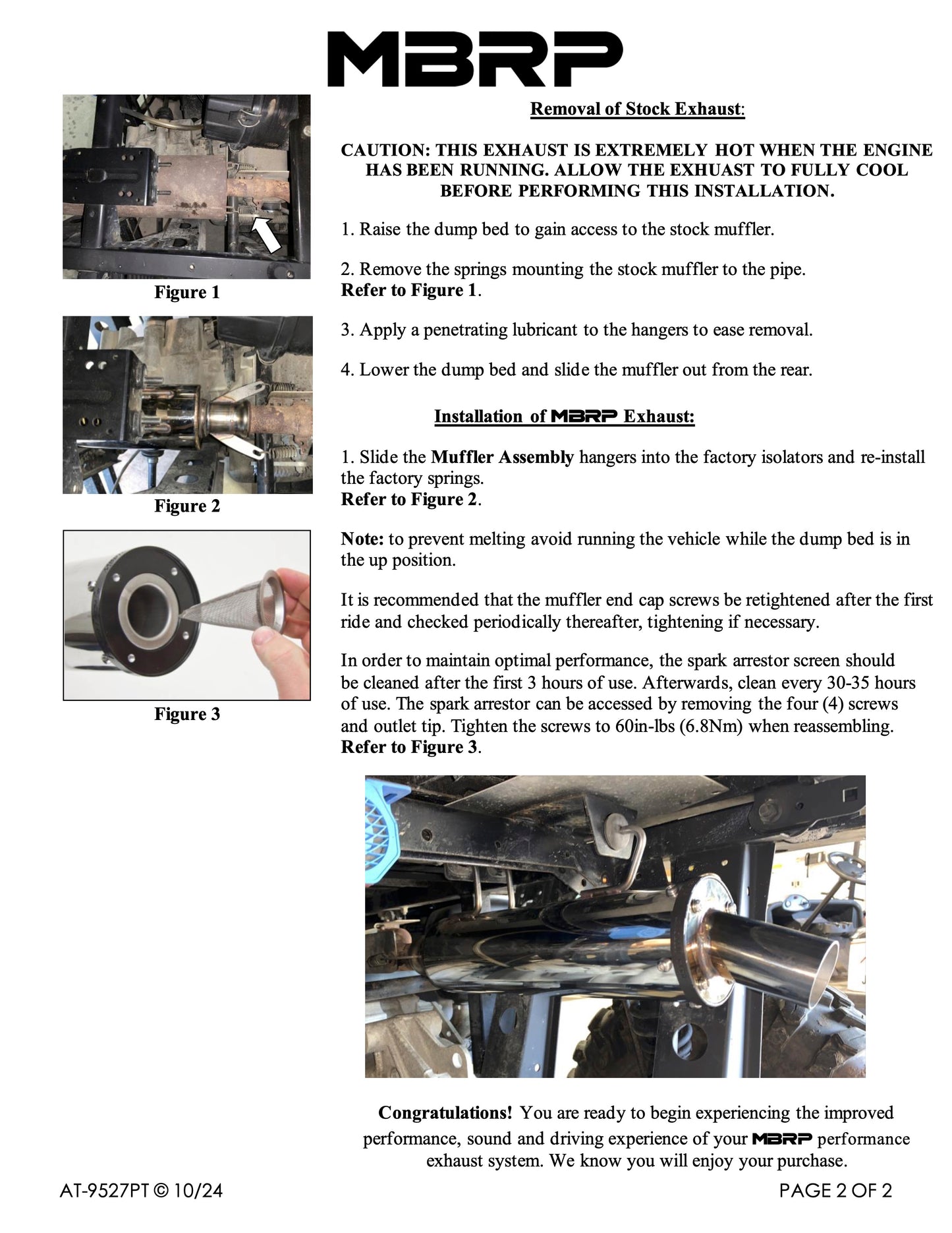 MBRP 4" Slip-on Muffler Assembly Polaris Ranger 800 2010-2017