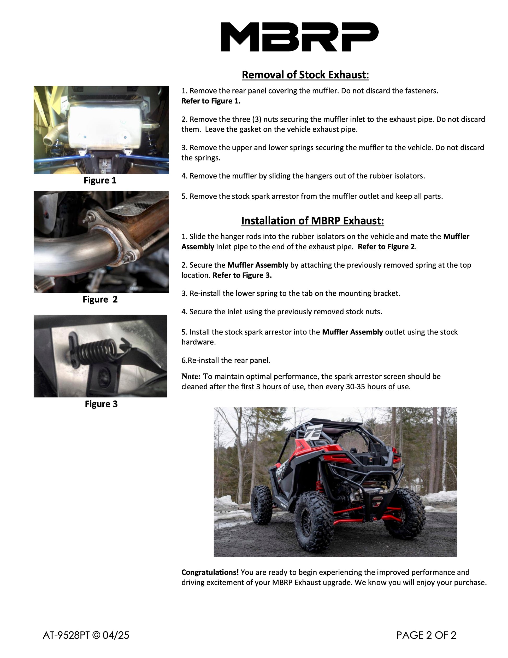 MBRP 5" Single Slip-on System with Catalytic Converter Performance Series Polaris RZR TURBO R 2020-2025 - Adventure Parts