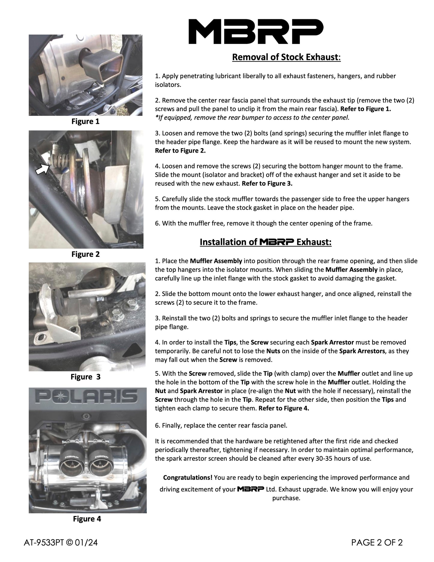 MBRP Single Slip-on Dual Outlet Performance Series Polaris RZR PRO R 2022-2025 - Adventure Parts