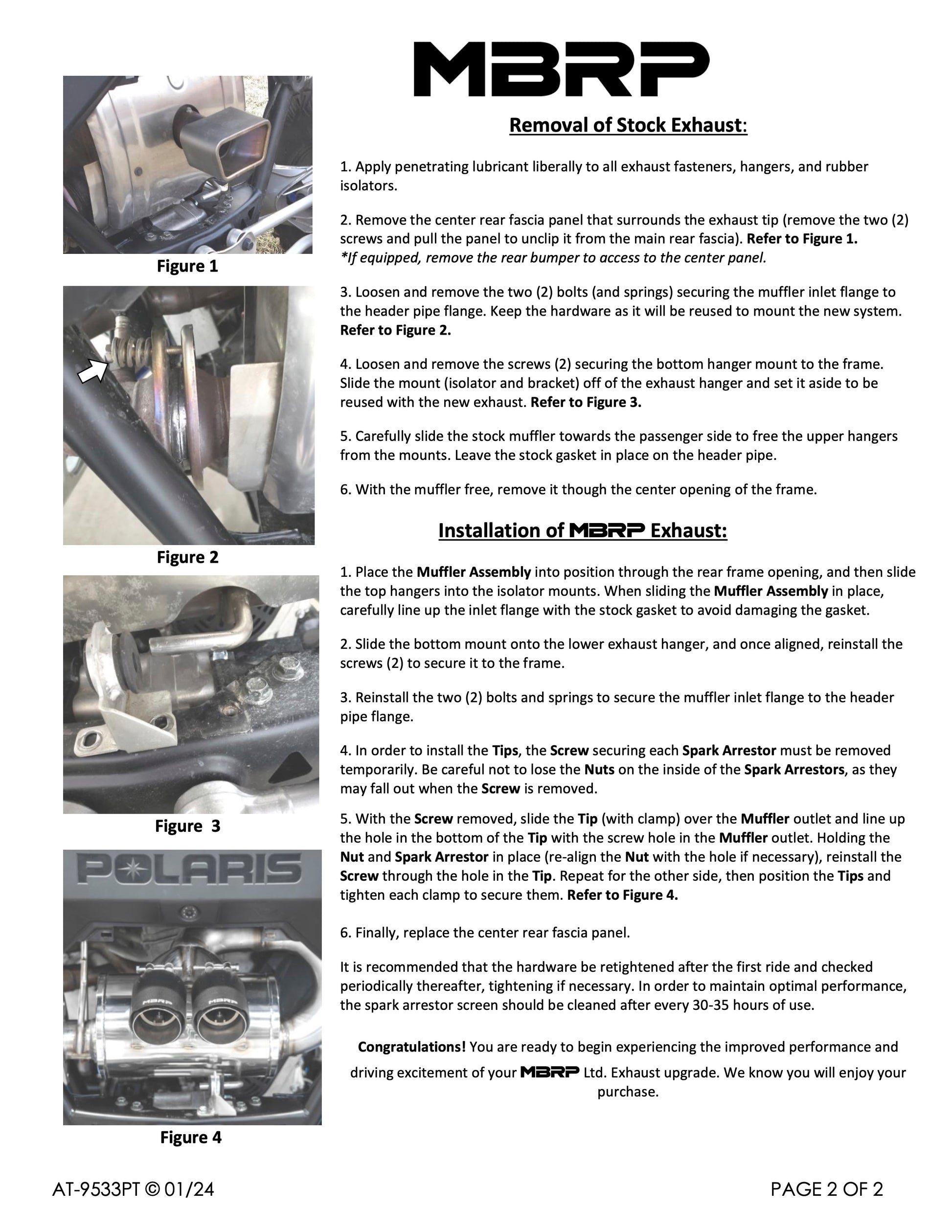 MBRP Single Slip-on Dual Outlet Performance Series Polaris RZR PRO R 2022-2025 - Adventure Parts