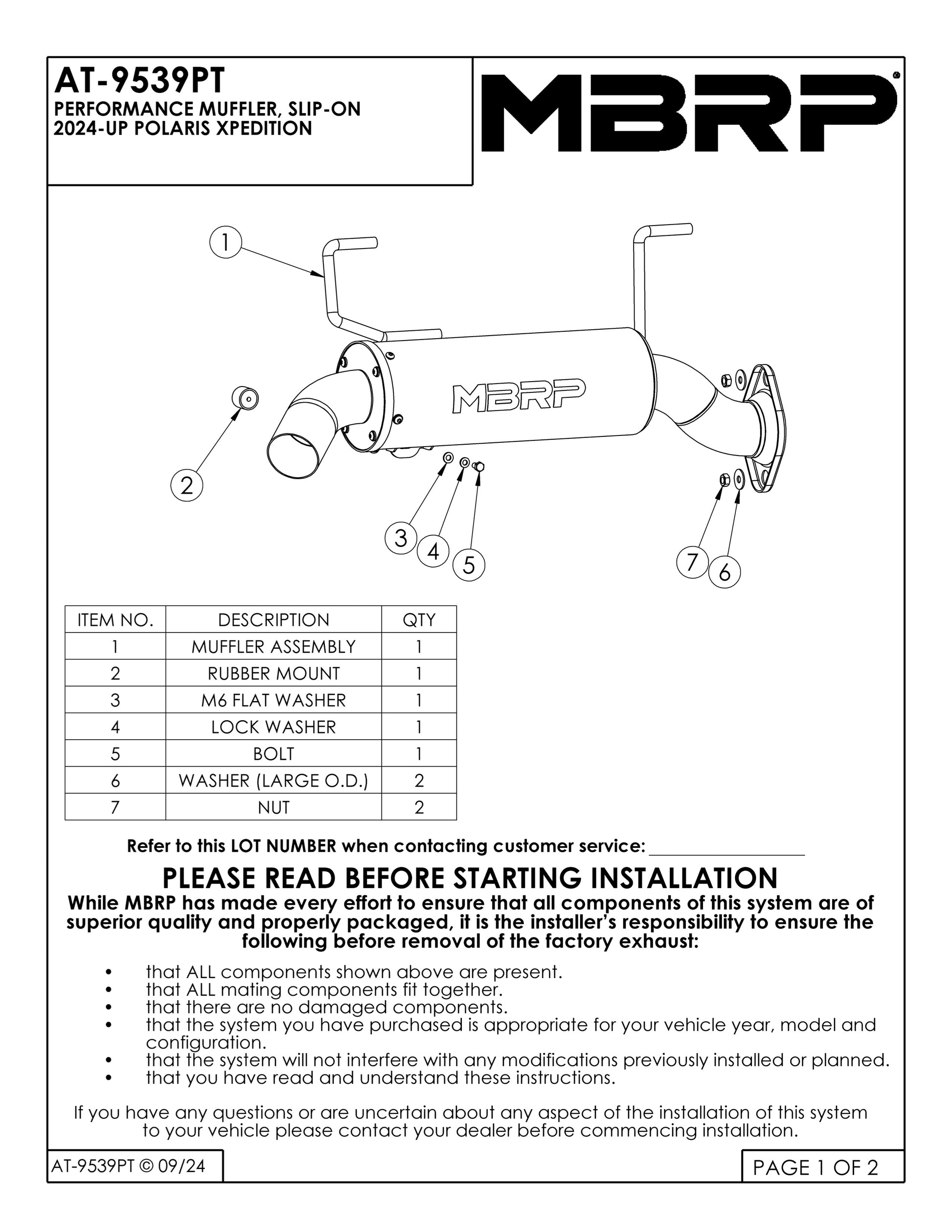 MBRP 5" Single Slip-on Performance Series Polaris Xpedition 2024-2025 - Adventure Parts