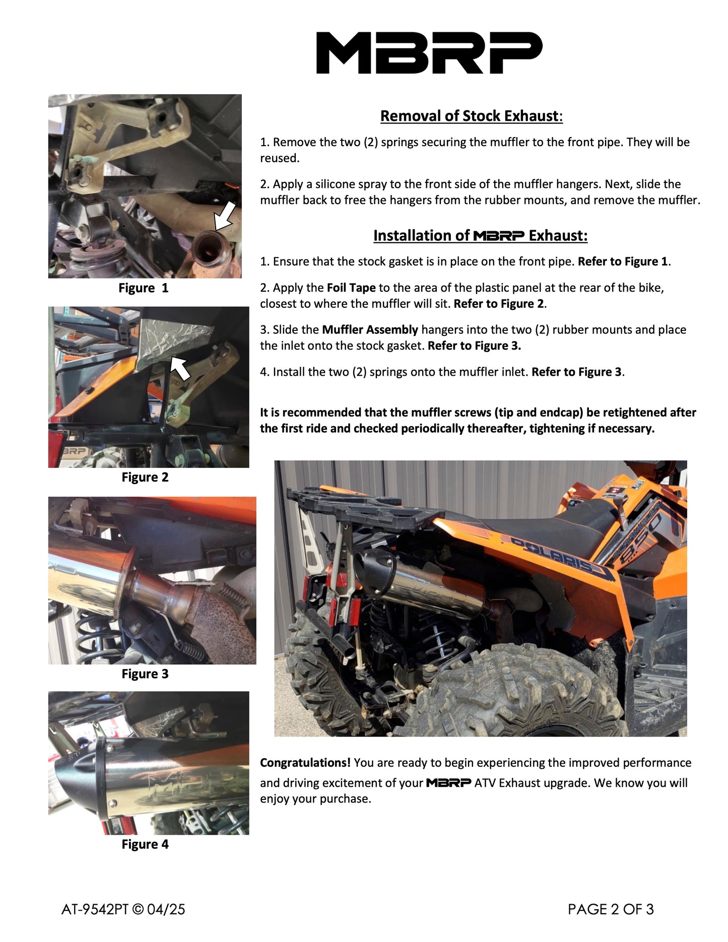 MBRP 5" Single Slip-on Performance Series Polaris Scrambler 850 2013-2025 - Adventure Parts