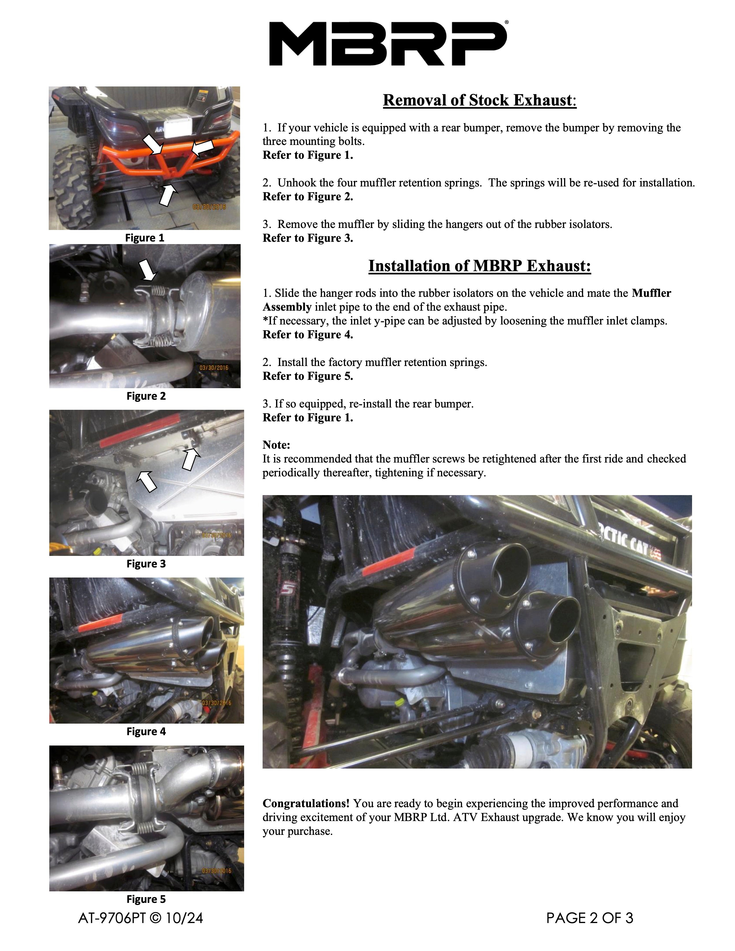 BB様　4 MBRP Stacked Dual Slip-on Performance Series Textron Wildcat X LTD