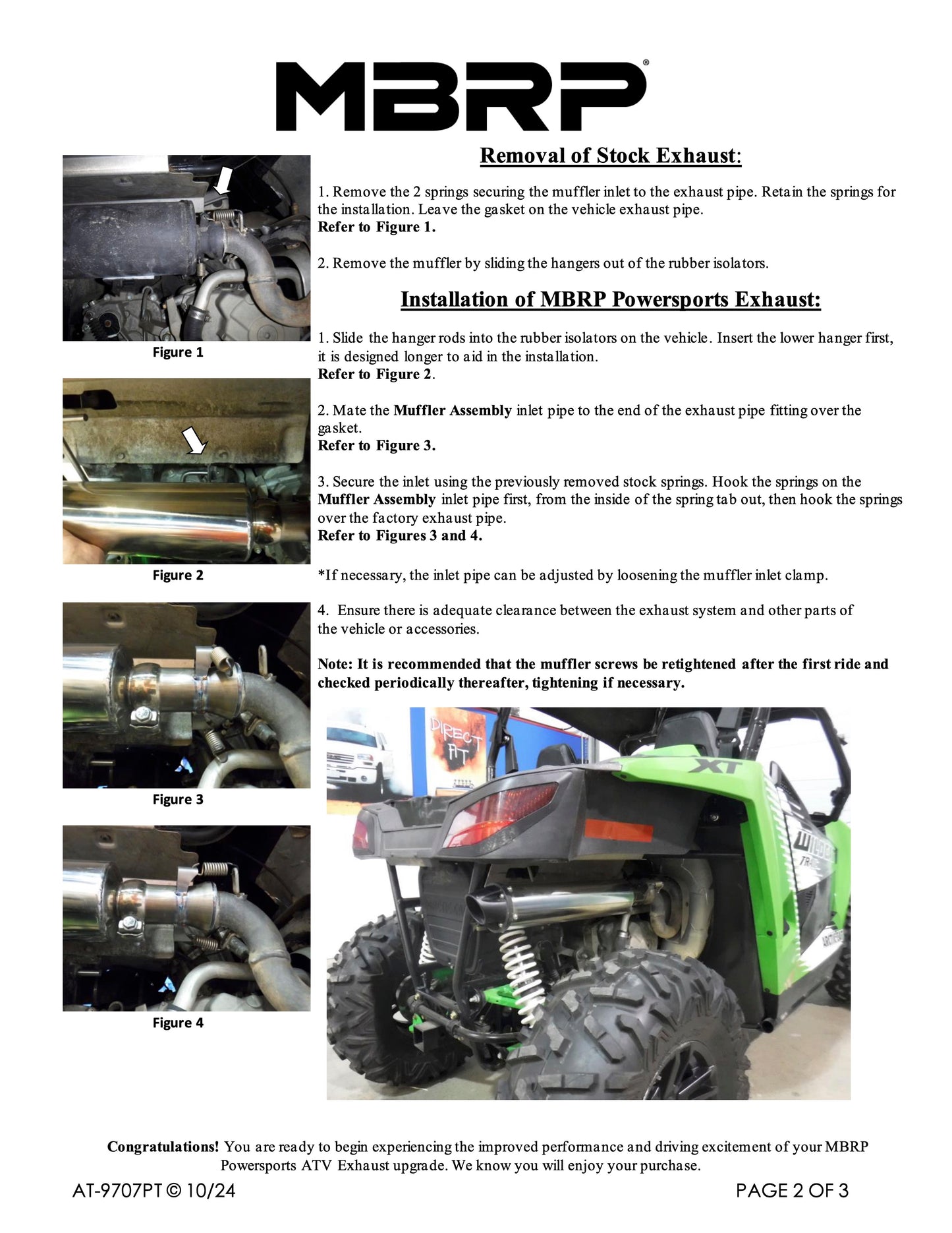 MBRP Single Slip-on Performance Series Arctic Cat WildCat WildCat Trail 2014-2020