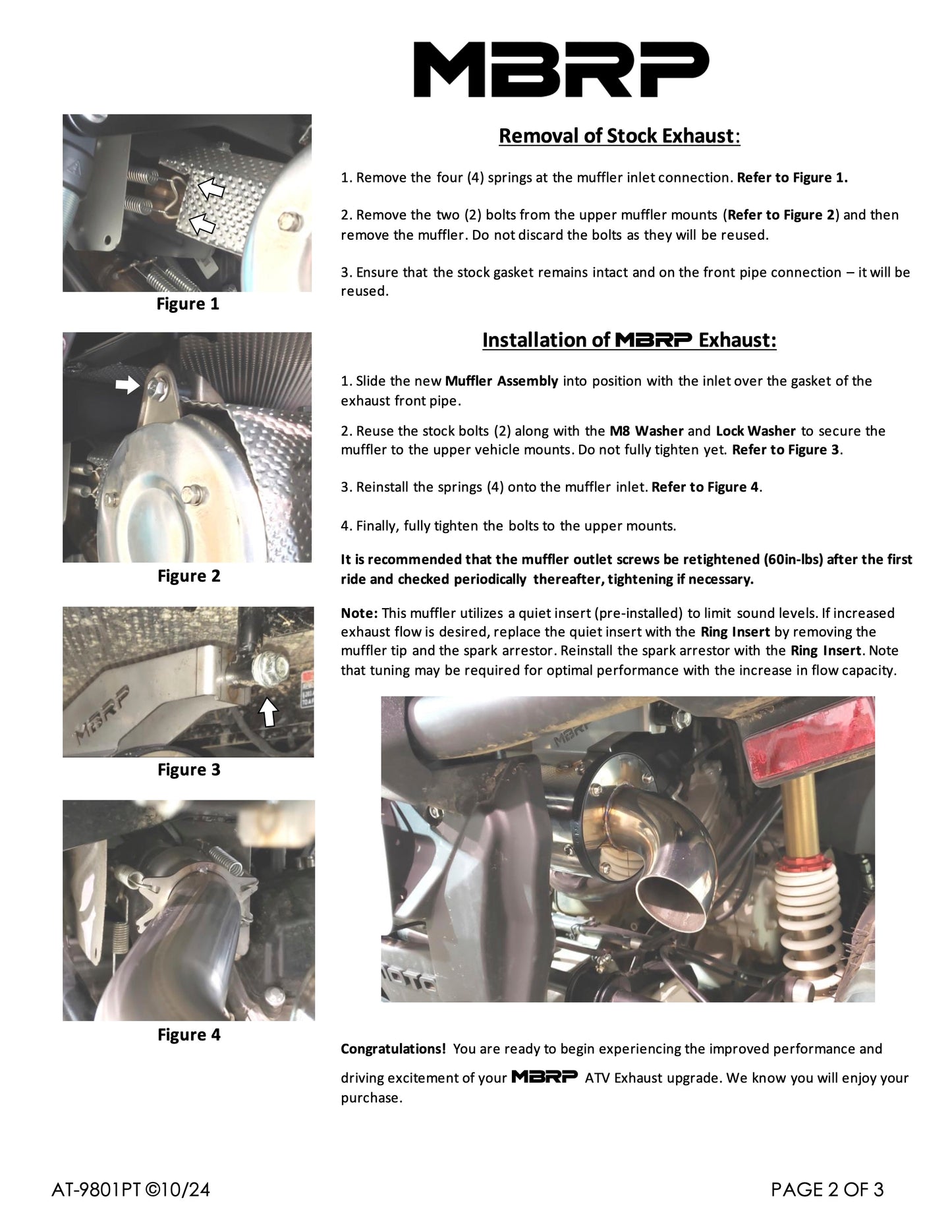 MBRP 5" Slip-on Muffler Assembly Performance Series CFMOTO  ZFORCE 800 EX 2014-2021