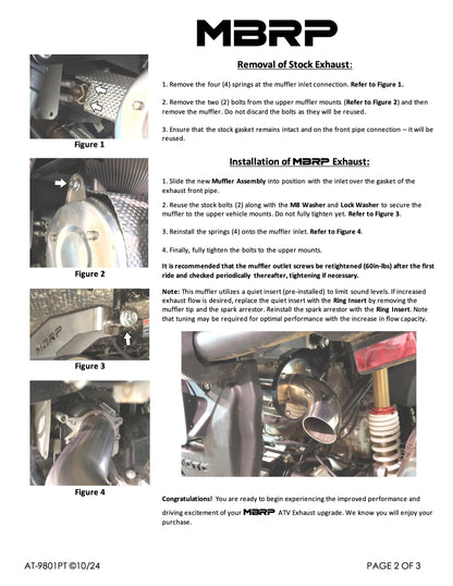 MBRP 5" Slip-on Muffler Assembly Performance Series CFMOTO  ZFORCE 800 EX 2014-2021