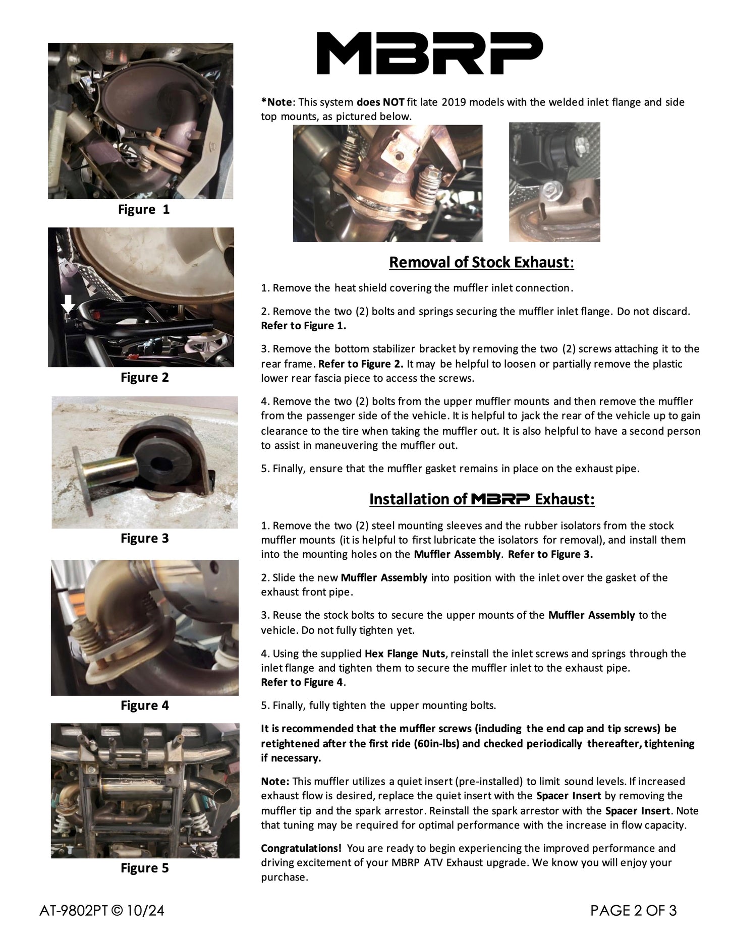 MBRP 5" Single Slip-on Performance Series CFMOTO ZFORCE 1000 2018-2019