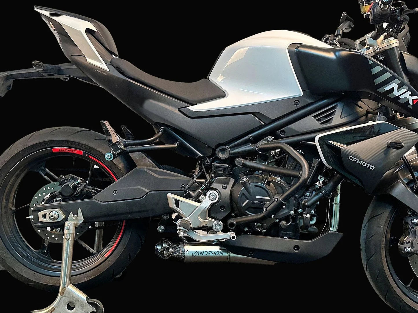 Vandemon Exhaust Stainless Steel Low Mount System CFMOTO 450NK 2023-2024