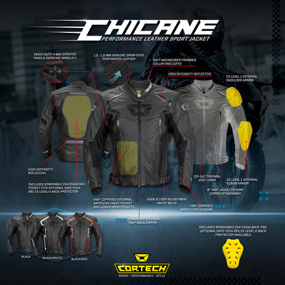 Cortech Chicane Leather Motorcycle Jacket - Adventure Parts