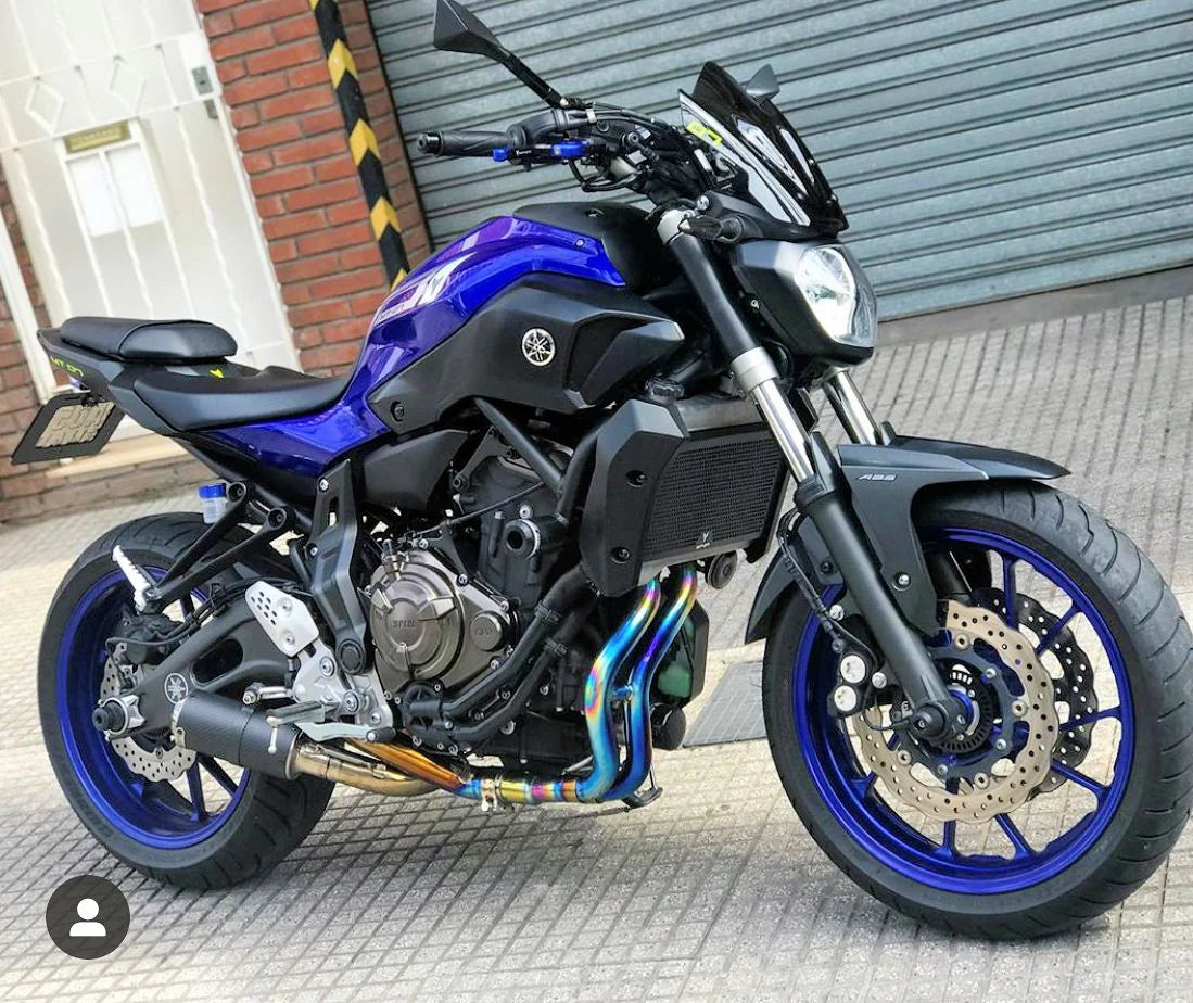 Vandemon Titanium Exhaust System Carbon Muffler Yamaha MT07 FZ07 XSR700 2014-2024
