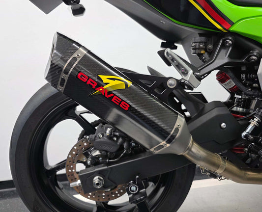 Graves Motorsports Exhaust Cat-Back Carbon Silencer Kawasaki Ninja 400/500 2018-2024 - Adventure Parts