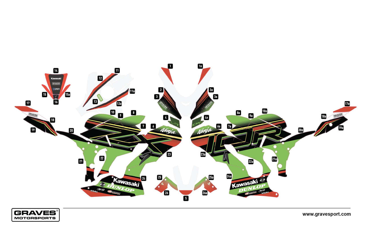 Graves OEM Bodywork Graphics Set Kawasaki ZX-10R 2021 +