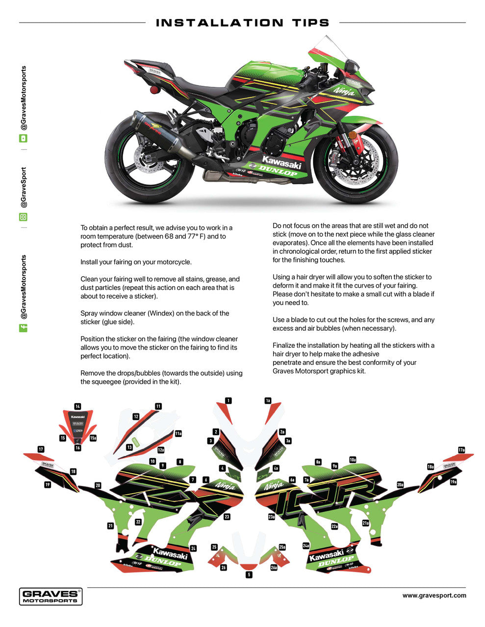 Graves OEM Bodywork Graphics Set Kawasaki ZX-10R 2021 +