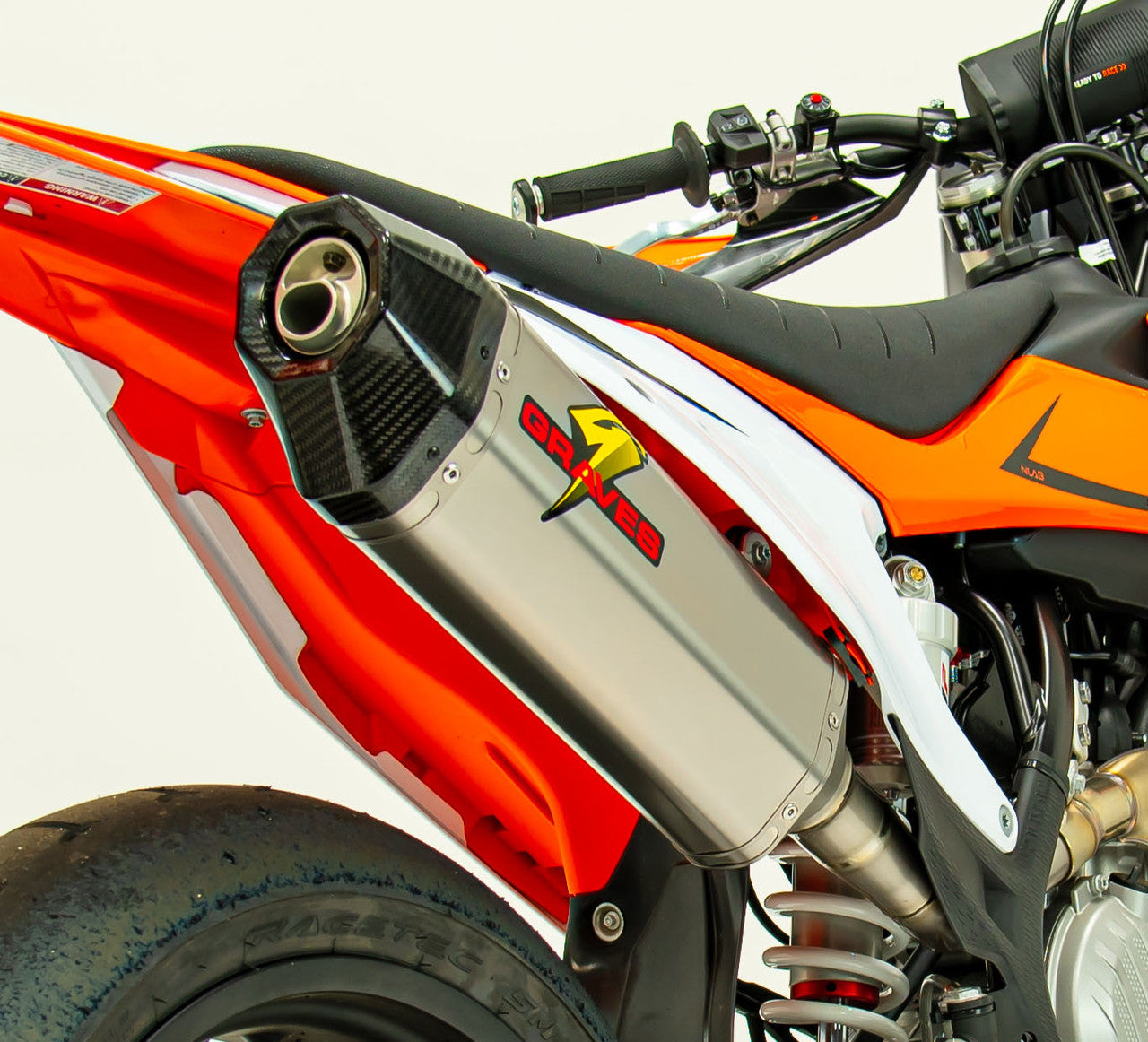 Graves Motorsports Slip-on Exhaust Carbon End Cap Titanium GAS GAS EX350F 2021-2023
