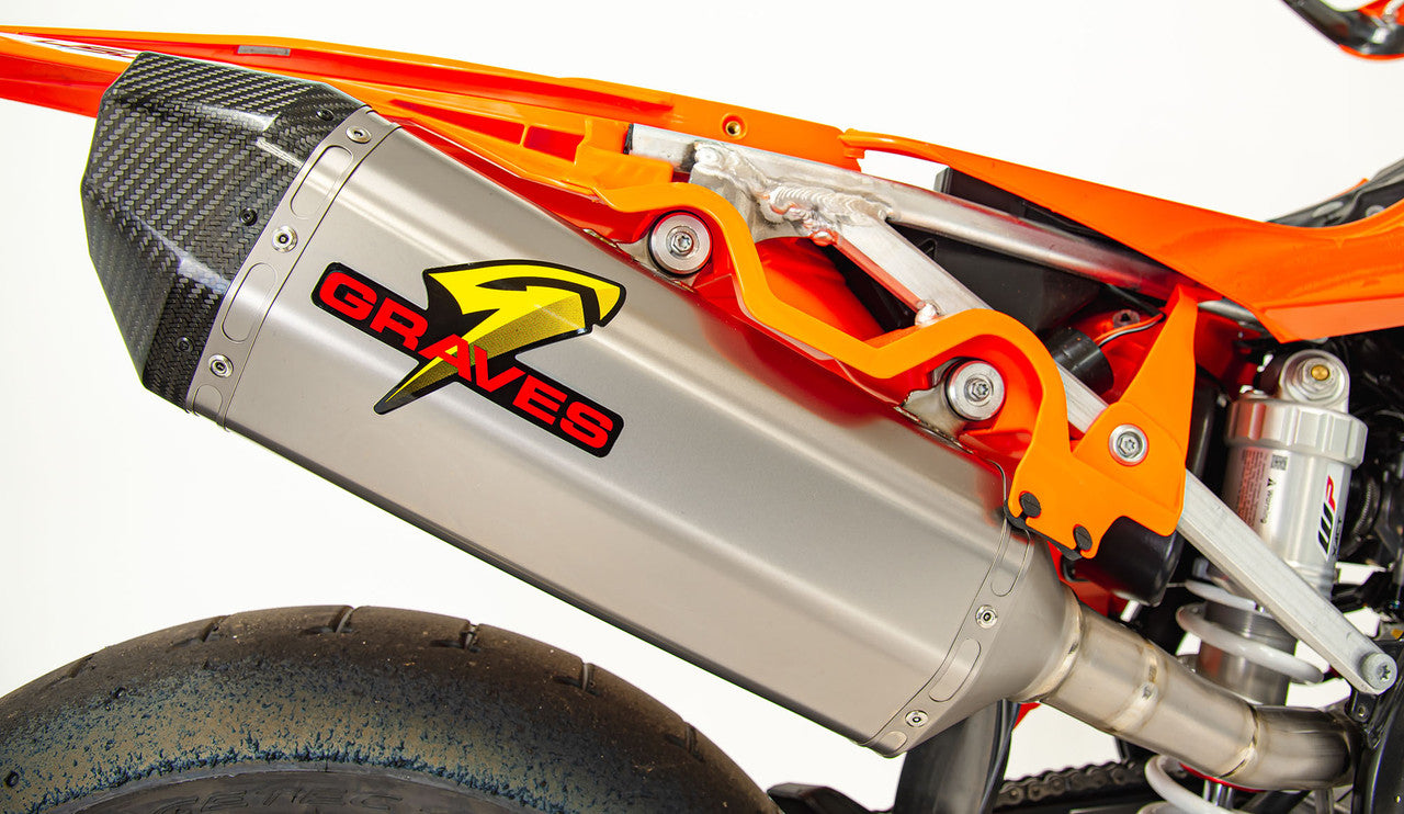 Graves Motorsports Slip-on Exhaust Carbon End Cap Titanium GAS GAS EX350F 2021-2023