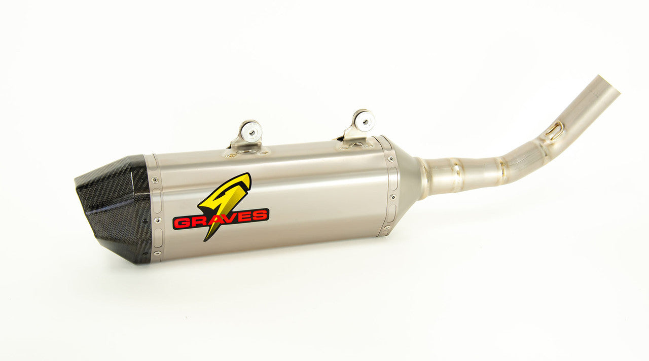 Graves Motorsports Slip-on Exhaust Carbon End Cap Titanium GAS GAS EX350F 2021-2023
