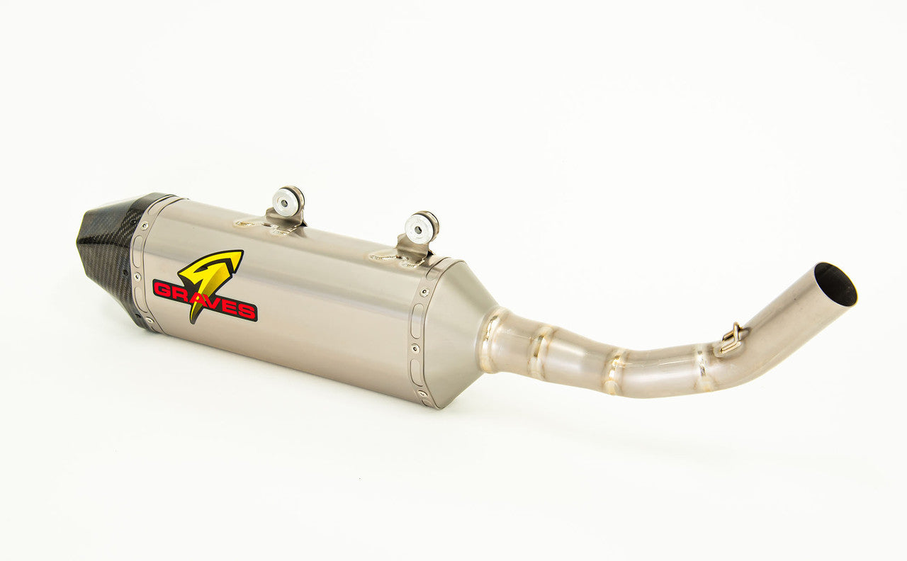 Graves Motorsports Slip-on Exhaust Carbon End Cap Titanium GAS GAS EX350F 2021-2023