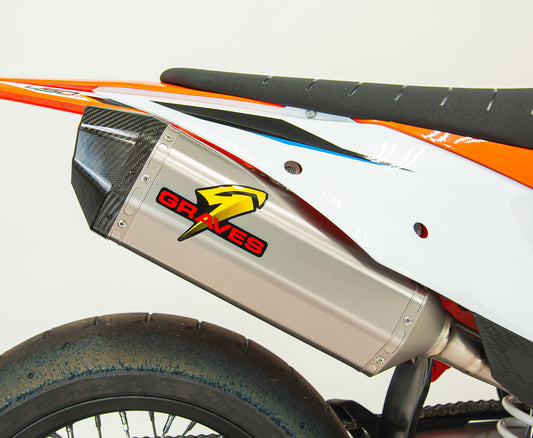 Graves Motorsports Slip-on Exhaust Carbon End Cap Titanium GAS GAS EX350F 2021-2023