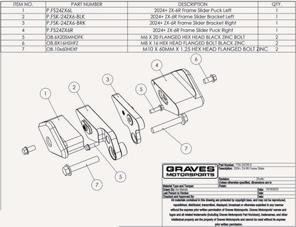Graves Frame Sliders Kawasaki Ninja ZX-6R 2024