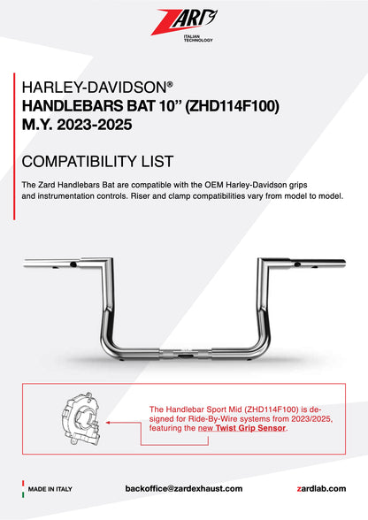 ZARD Handlebar Bat 10" Harley Davidson Grand American Touring 2024-2025 - Adventure Parts