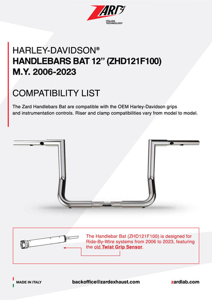 ZARD Handlebar Bat 12" Harley Davidson Touring 2006-2021 - Adventure Parts