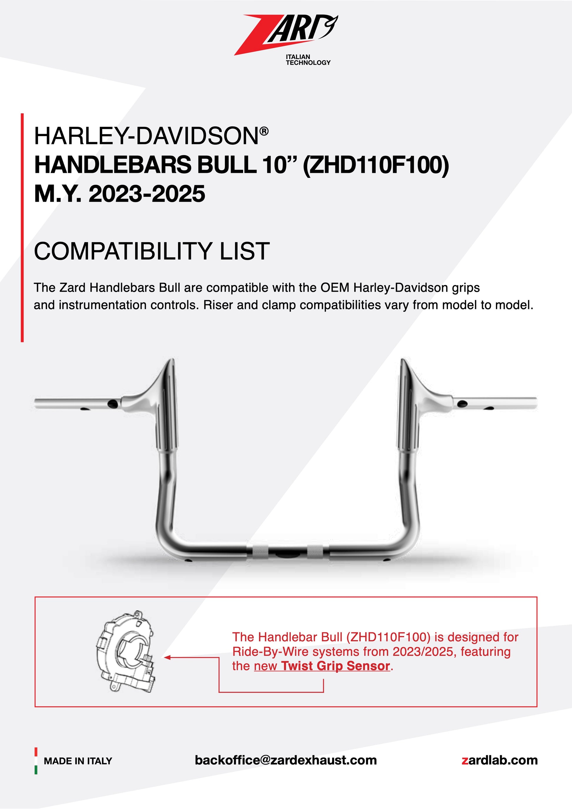 ZARD Handlebar Bull 10" Harley Davidson CVO 2023-2025 - Adventure Parts
