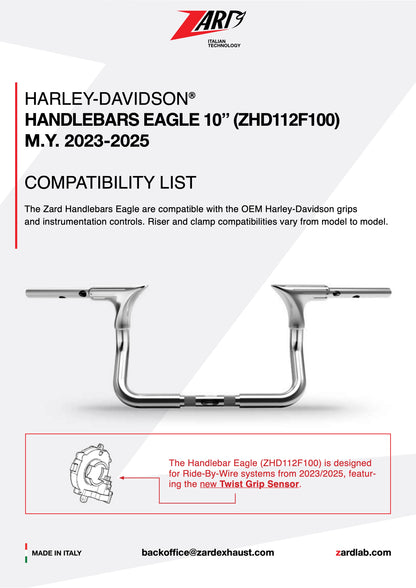 ZARD Handlebar Eagle 10" Harley Davidson CVO Street Glide 2023-2025