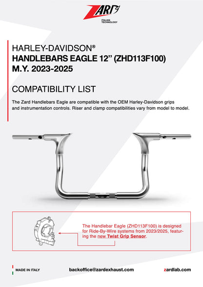 ZARD Eagle 12" Harley Davidson Grand American Touring Handlebar 2024-2025 - Adventure Parts