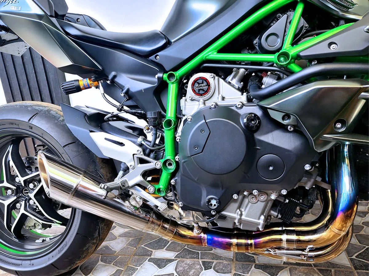 Vandemon Performance Polished Titanium Exhaust System Kawasaki Ninja H2/H2R 2015-2026