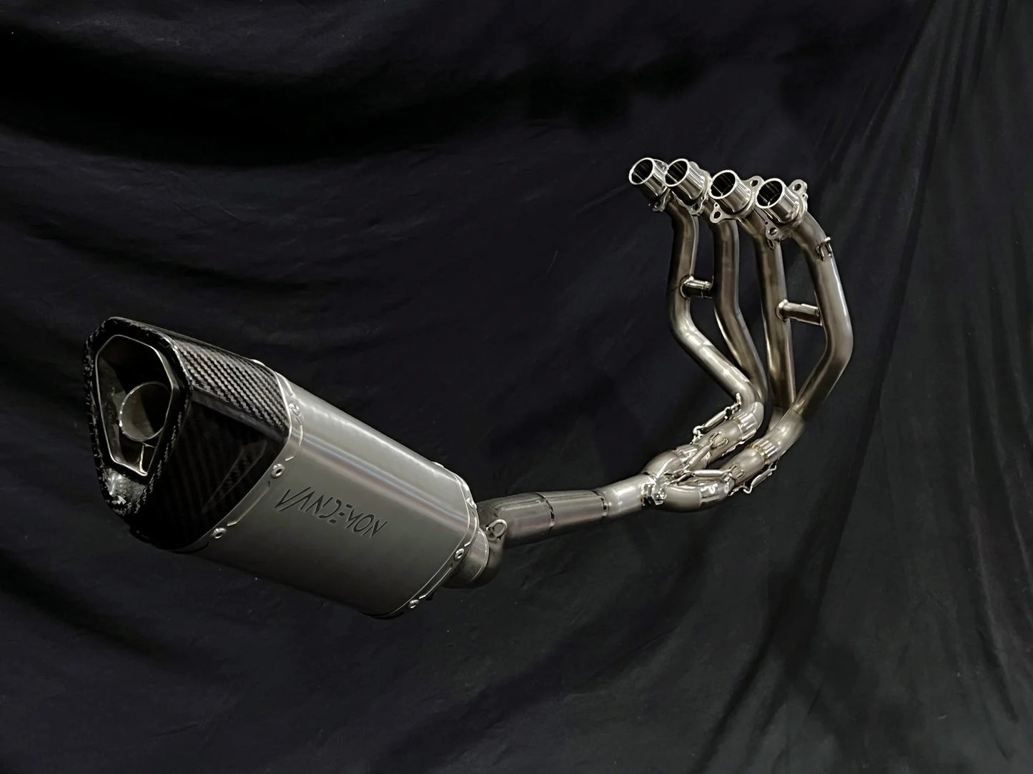 Vandemon Side Mount Titanium Race Exhaust System Kawasaki ZX4R-ZX4RR 2023-2026