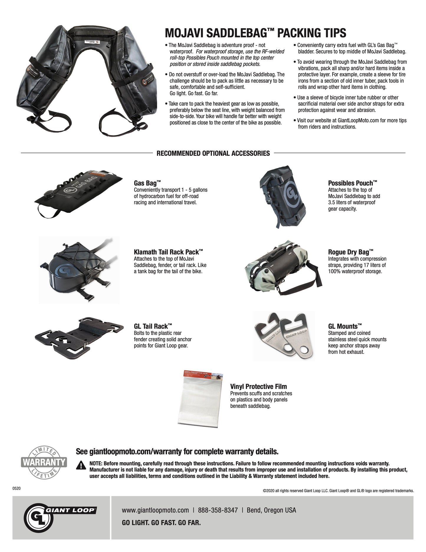 Giant Loop Mojavi Saddlebag Rolltop