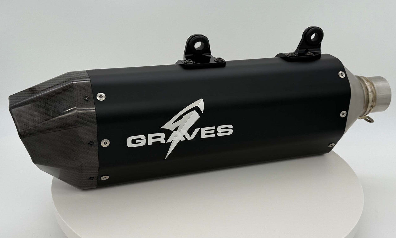 Graves Multi Fitment DualSport Stainless Exhaust-Black-Husqvarna 350/450/501 FE, FEs 2024