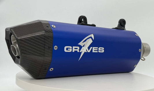 Graves Multi Fitment DualSport Stainless Exhaust Blue GasGas EC 350F/EC 500F 2024+