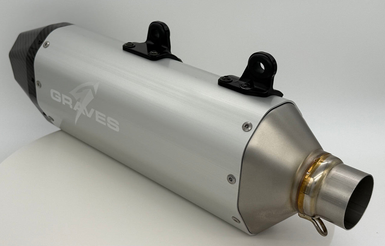 Graves Multi Fitment DualSport Stainless Exhaust Silver GasGas EC 350F/EC 500F 2024+