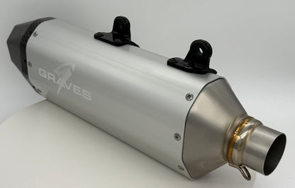 Graves Multi Fitment DualSport Stainless Exhaust Silver GasGas EC 350F/EC 500F 2024+