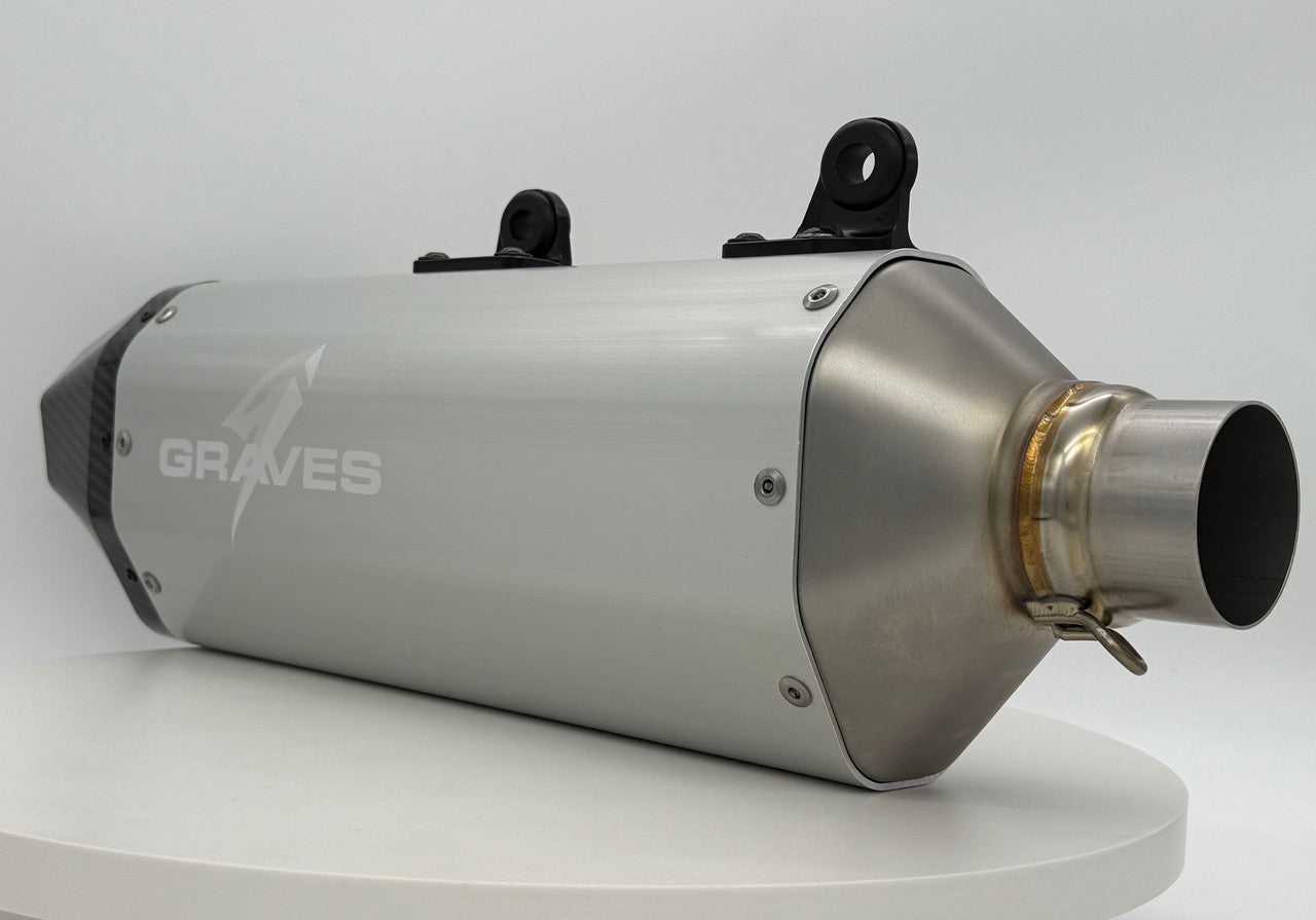 Graves Multi Fitment DualSport Stainless Exhaust Silver GasGas EC 350F/EC 500F 2024+
