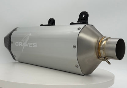 Graves Multi Fitment DualSport Stainless Exhaust Silver GasGas EC 350F/EC 500F 2024+