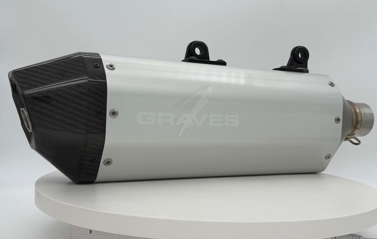 Graves Multi Fitment DualSport Stainless Exhaust Silver GasGas EC 350F/EC 500F 2024+