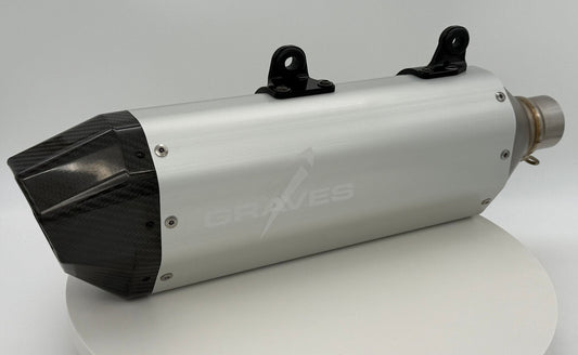 Graves Dual Stage Quiet Core Stainless Exhaust Silver GasGas EC 350F/EC 500F 2024+